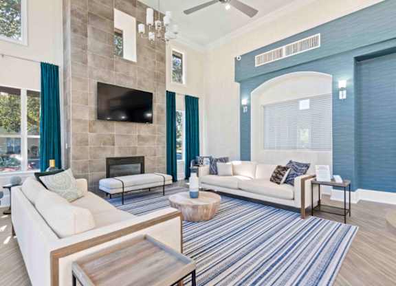 Clubhouse With Fireplace at Elan Apartments, Florida