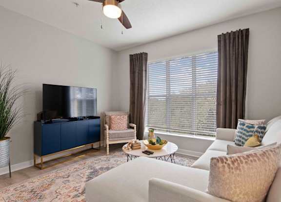 Living Room With TV at Elan Apartments, Fort Walton Beach
