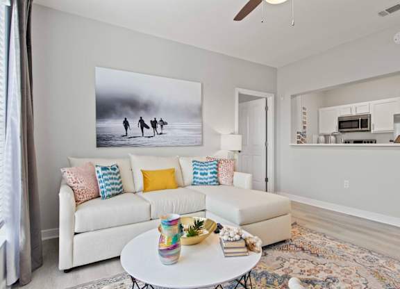 Living Room With Kitchen at Elan Apartments, Fort Walton Beach, FL 32547