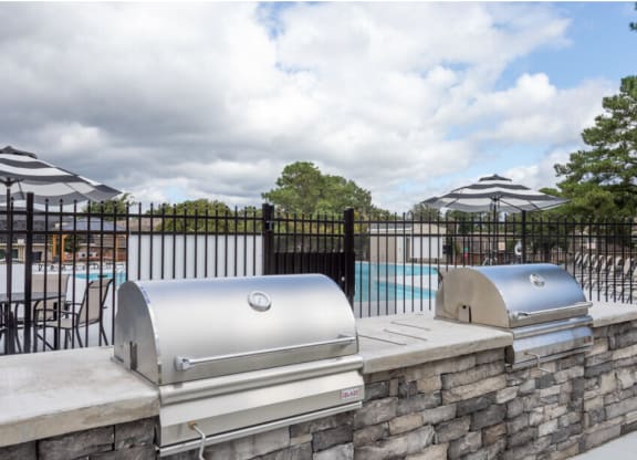 grills near pool at Cameron, Wilson, North Carolina