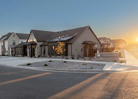 A sunset view of Crestview Point residential area.