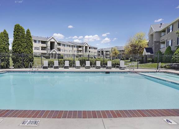 A swimming pool with a