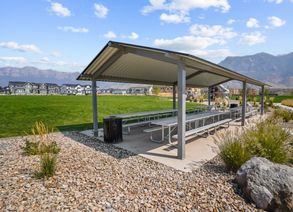 community picnic area near Crestview at Highland townhomes in Highland, UT