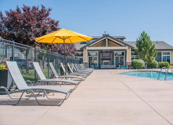 the pool at the preserve apartments at Aldara Apartments in Saratoga Springs, Utah