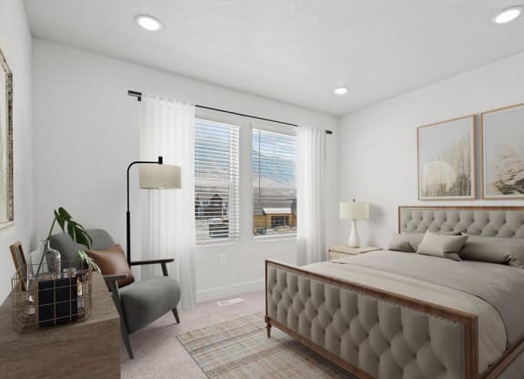 bedroom at Crestview at Highland townhomes in Highland, UT