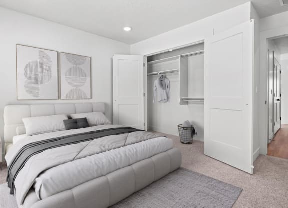 bedroom at Crestview at Highland townhomes in Highland, UT