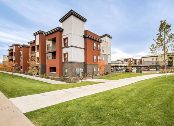 our apartments showcase a beautiful lawn