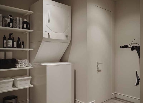 interior photo with digital staging of Lotus Gallacher Apartments in Salt Lake City, UT with luxury apartments for rent