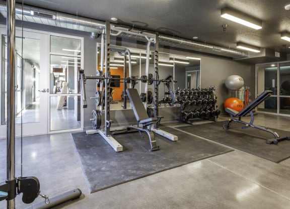 the gym at the trilogy apartments