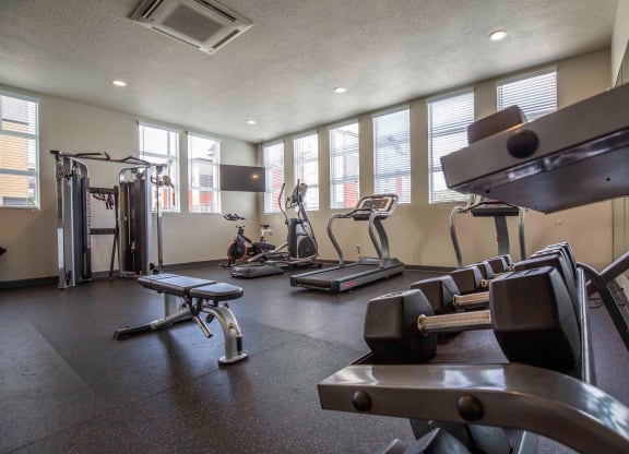 our apartments have a gym with plenty of equipment