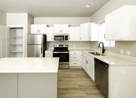 kitchen at VALO at South Haven Farms townhomes in Payson, UT