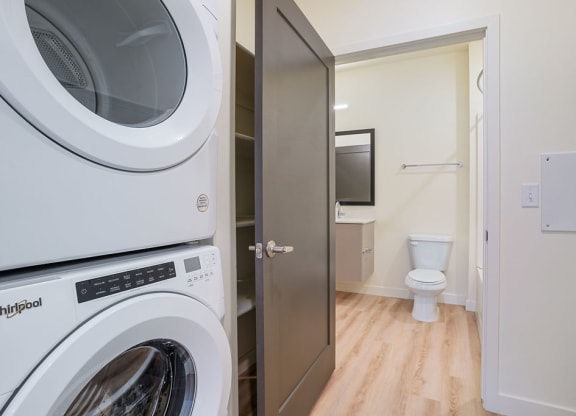 a stacked washer and dryer 