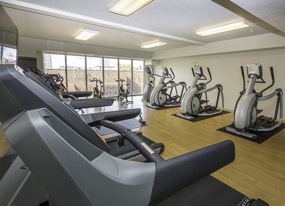 photo of the cardio room with ellipticals at The Lotus Apartments for rent in Downtown Salt Lake City, Utah