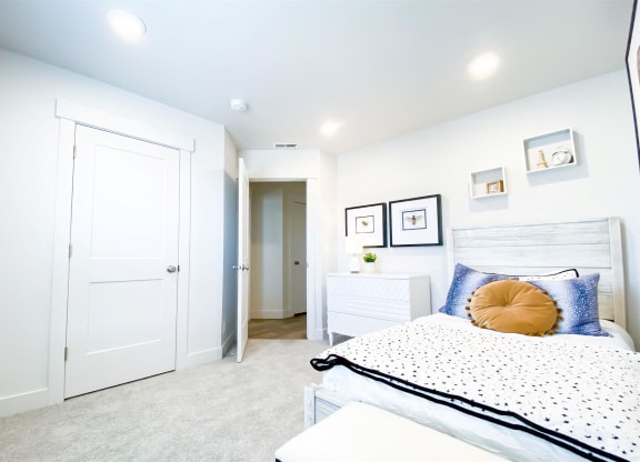bedroom at Crestview at Highland townhomes in Highland, UT