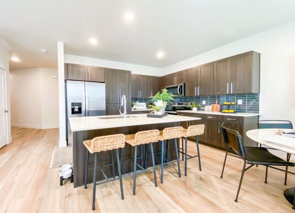 kitchen at Crestview at Highland townhomes in Highland, UT