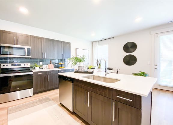 kitchen at Crestview at Highland townhomes in Highland, UT