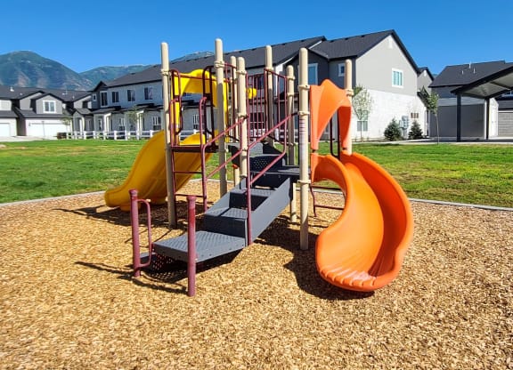 community playground at VALO at South Haven Farms townhomes in Payson, UT