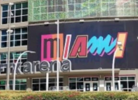 a large building with a large sign on the front of it
