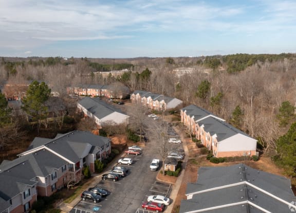 an aerial view of a neighborhood of houses with cars parked at Canaan Pointe, South Carolina, 29607