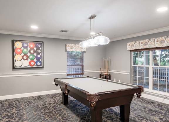 Game Room With Pool Table at Gardens of Traville, Rockville, MD, 20850