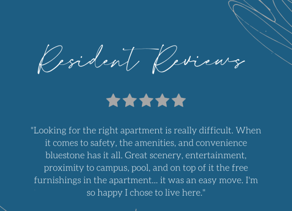 a quote on a blue background with a line drawing of stars on top of it at Bluestone Lofts, Duluth, MN, 55803