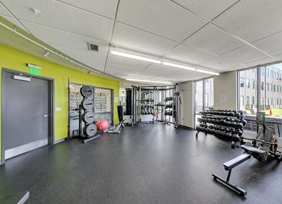 the gym at the house at Parkhaus Apartments, Lincoln, NE