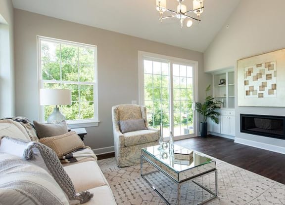 Modern Living Room at Countryside Townhomes, Illinois, 60525