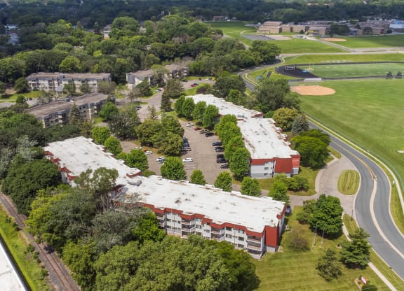 Aerial view at Heritage Hills Apartments, Bloomington, MN