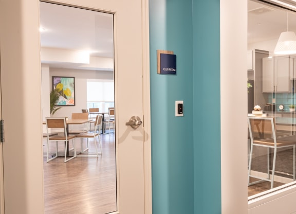 Secured door leading into club room