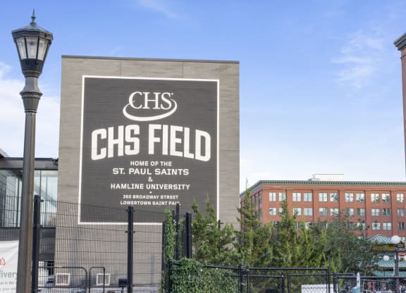 a large sign on the side of a building