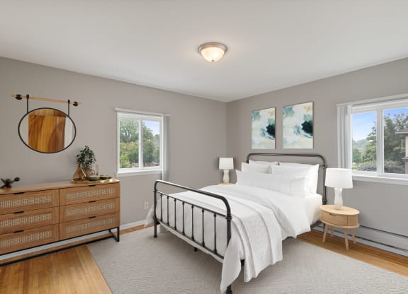 Bedroom at Ames Lake Neighborhood Apartments, St. Paul, MN, 55106