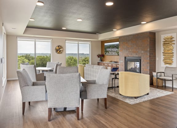 Clubroom With Fireplace at The Quill 55+ Apartments, Hastings, Minnesota