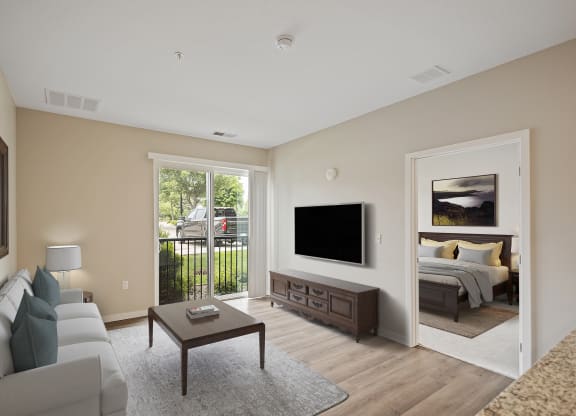 Modern Living Room at The Quill 55+ Apartments, Hastings, MN