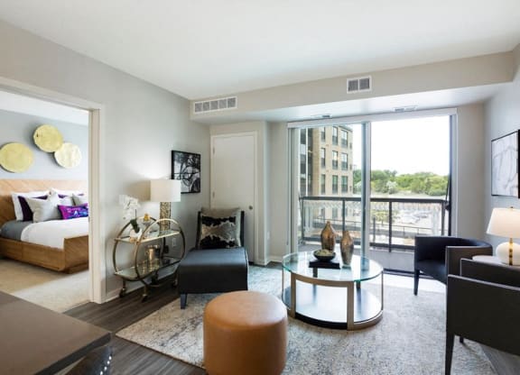 Living Room With Expansive Window Residences at 1700, Minnesota