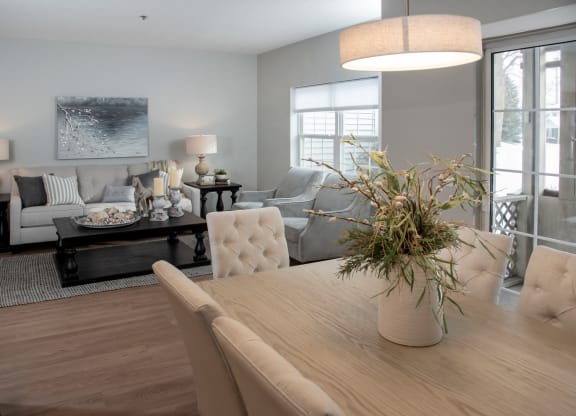 dining and living areas