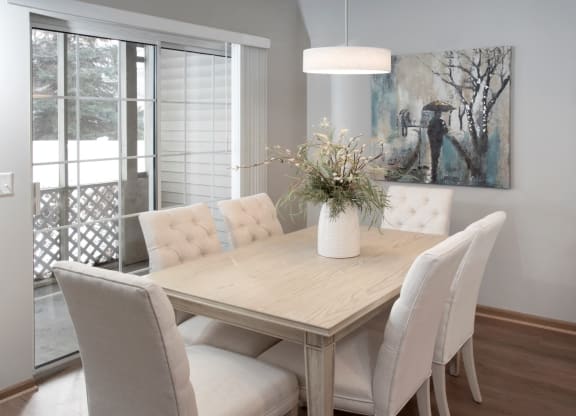dining room with walkout to porch