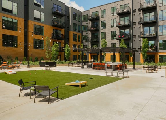 Outdoor Living Spaces at The Hill Apartments, Saint Paul