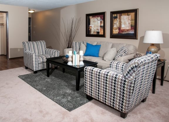 Living Room in Dinkytown Apartment with Large Front Hall Closet
