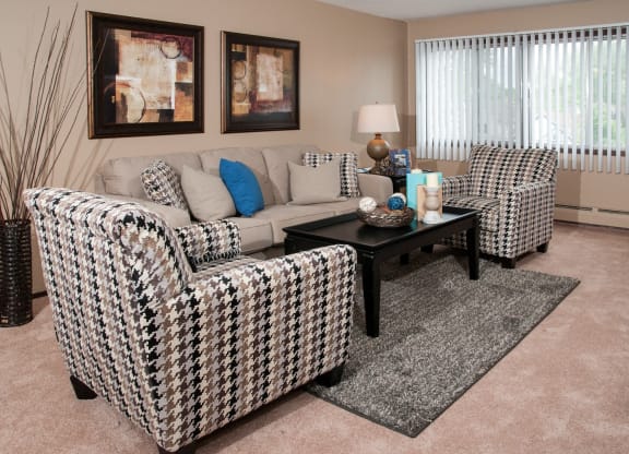 Large Windows in Living Room of 624 Huron Boulevard Apartments in Minneapolis, MN