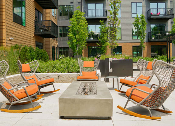Firepit Seating at The Hill Apartments, Saint Paul, MN