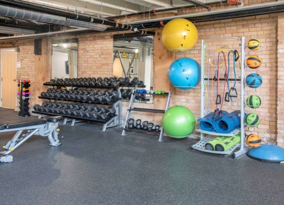 Fully Equipped Fitness Center at 700 Central Apartments, Minneapolis, MN, 55414
