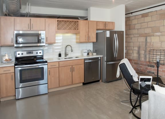 Well-Organized Kitchen at 700 Central Apartments, Minneapolis, MN
