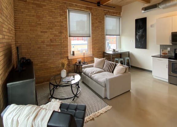 Contemporary Living Room at 700 Central Apartments, MN, 55414