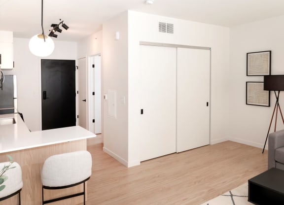 Living area With Dining Space at CityLine Apartments, Minnesota, 55406