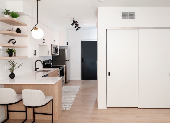 Dining Area With Kitchen at CityLine Apartments, Minnesota