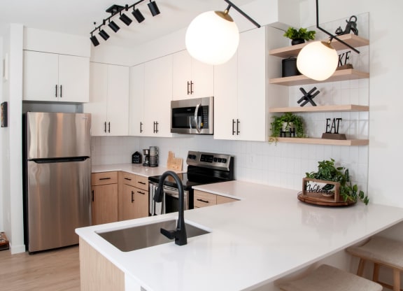 fully Equipped Kitchen at CityLine Apartments, Minneapolis, MN