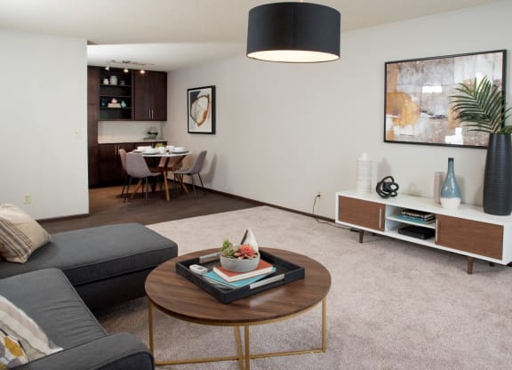 Living Room at Aspenwood Apartments, Eagan, MN
