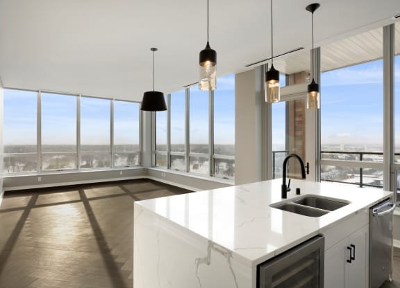 Penthouse living space at Calhoun Towers, Minneapolis, Minnesota