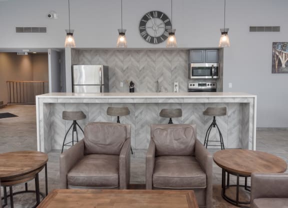 Living Room With Kitchen at Cinnamon Ridge Apartments, Eagan