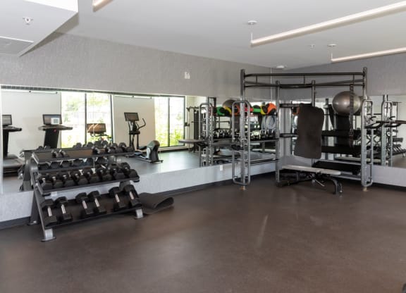 Fitness Center With Modern Equipment at CityLine Apartments, Minneapolis, 55406